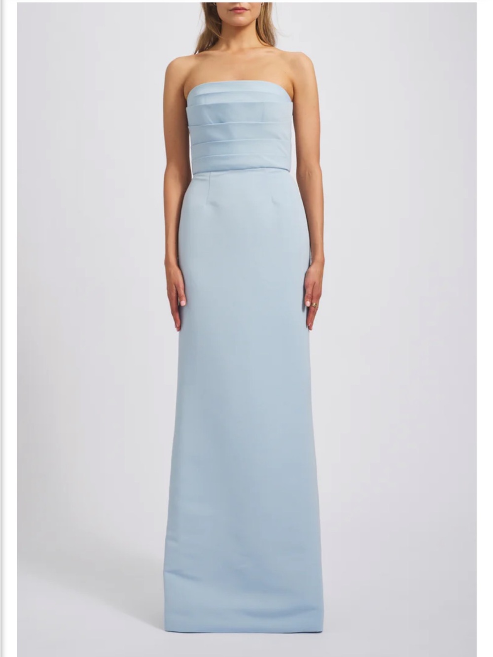 Amsale Sonia Strapless ice blue
